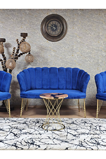 ZAFİR Gold Kaplama  Tel Ayak Papatya Çay Seti Koltuk Takımı , Balkon, Salon, Ofis, Cafe Koltuk Takımı