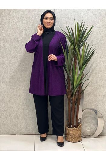 Butik büyük beden Διπλό Glitter Jacket
