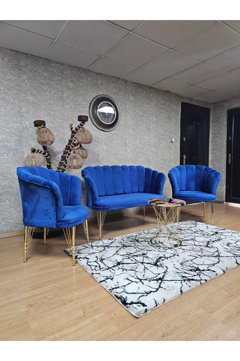 ZAFİR Gold Kaplama  Tel Ayak Papatya Çay Seti Koltuk Takımı , Balkon, Salon, Ofis, Cafe Koltuk Takımı