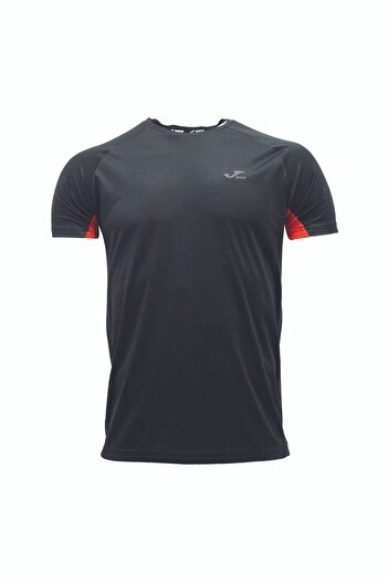 Joma Απλό γιακά Μασίφ Μαύρο Ανδρικό T-shirt 4231106 T-shirt B.λαιμόκοψη Poly. Sto