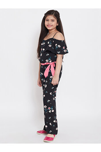 Stylo Bug By Styli Cold Shoulder Sleeve Floral Jumpsuit