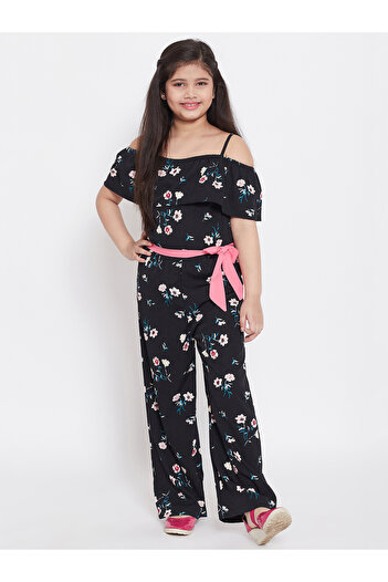Stylo Bug By Styli Cold Shoulder Sleeve Floral Jumpsuit