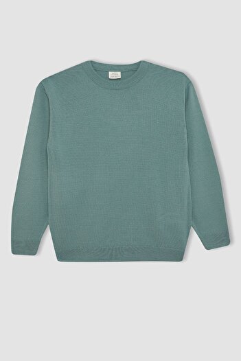 DeFacto Boy's Crew Neck Basic Plain Knitwear Sweater A4992A824Wn