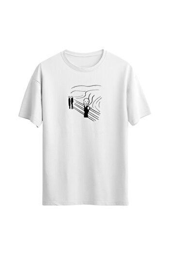Açık Garaj Unisex Scream Printed Regular T-shirt