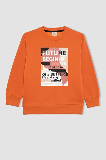 DeFacto Erkek Çocuk Baskılı Sweatshirt Eşofman Altı 2'li Takım B2344a823wn