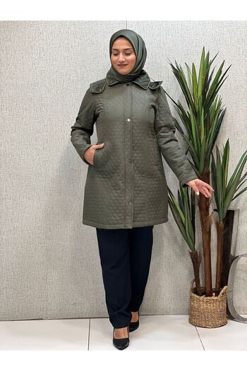 Butik büyük beden Quilted Fur Coat