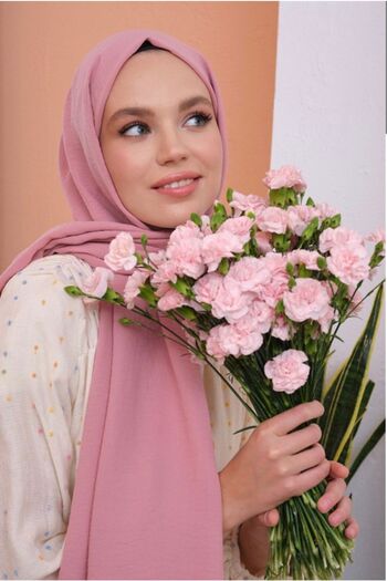 Mides scarf Hijab Cotton Crash Jazz Shawl Model-pink