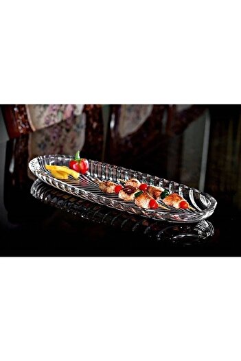 KAVEH Busayhome Glass Boat Plate Presentation Holder 40 Cm Presentation Plate