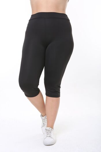 ESPİNA Women's Large Size (BOY 73 CM) High Waist Recovery Stretchy Short Capri Leggings