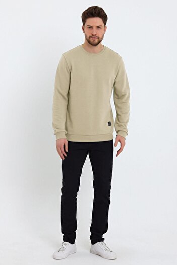 ESPİNA Men's Crew Neck Relaxed Regular 3 Thread Cotton Sweatshirt