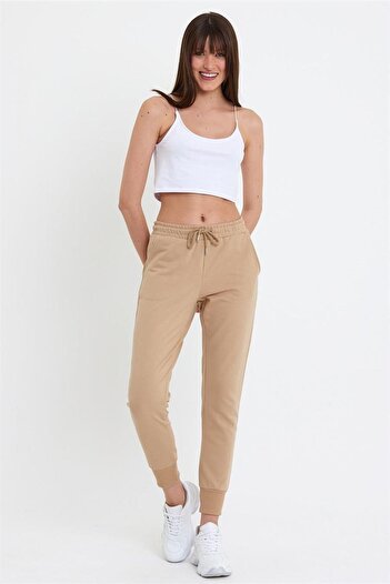 ESPİNA Γυναικείο Jogger Sweatpants Mink με ελαστικά πόδια με 2 νήματα