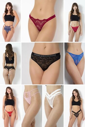 DONEX Pack of 10 Lace Women's Thongs