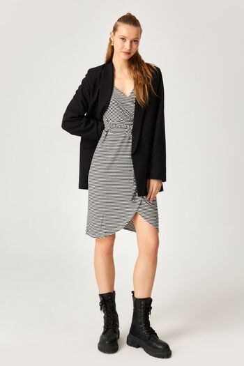 Kallisto Rochie dublu cu bretele cu dungi negre