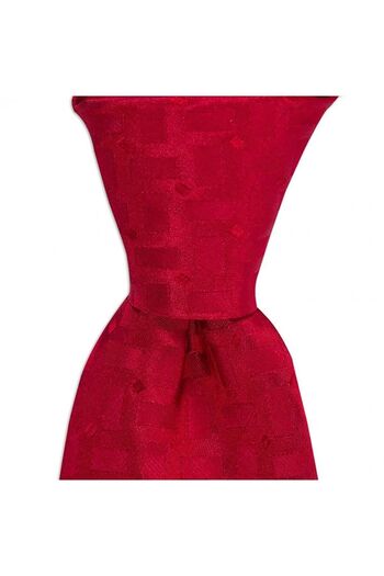 1001 Kravat Red Patterned 8 cm Wide Silk Tie