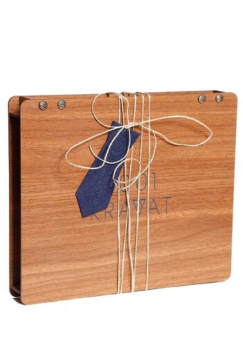 1001 Kravat Silk Tie and Silk Handkerchief Metal Cufflink - Bamboo Socks Gift Set with Wooden Box