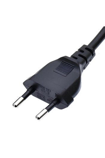 SpeedUF Teyp Fişi Notebook Yazıcı Işıldak Power Güç Kablosu L Uç 90 Derece C7 Girişli 80 Cm