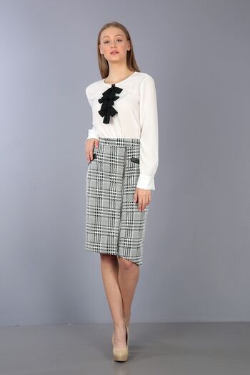Kallisto Φαρδιά φούστα Houndstooth με σχέδιο