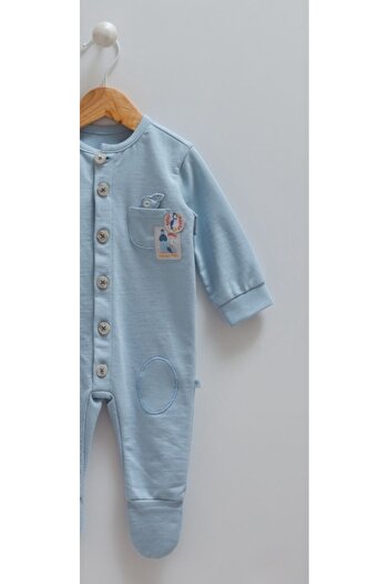 Caramell BEBEK TULUMU 100%PAMUK (,1-3, 3-6 AYLAR PATİKLİ 6-9 AY 9-12 AY PATİKSİZDİR) DÜĞMELİ CEP DETAYLI