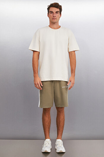 GRIMELANGE Alberto Men's Regular Fit Comfortable Cut 100% Cotton Organic Cotton Khaki Shorts