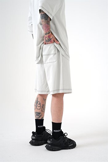 Machinist Ανδρικό Premium Sewing Oversize Space Grey σορτς