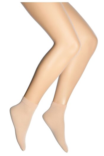 Dore Women's Light Skin Color Micro 40 Medium Thick Mousse Socks, Pack of 2