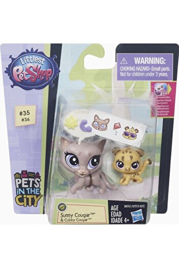 Littlest Pet Shop Minish And Cub Sunny Cougar, Cubby Cougar Minis Pet Shop Original Minis Lps