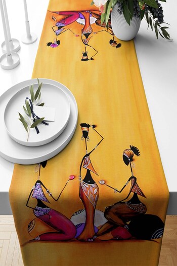 on the clouds Ethnic African Patterned Women's Runner - Stain Resistant Living Room Kitchen Table Changed Ranir Models