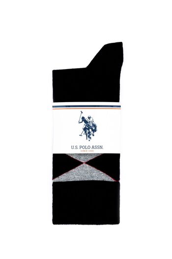U.S. Polo Assn. Erkek 5'LI PAKET SİYAH ÇORAP GEUS 40-44