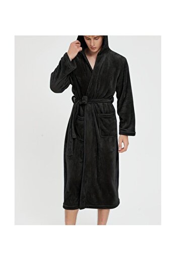HIZSOY TEKSTİL 100% Cotton Hooded Women's / Men's Lux Bathrobe