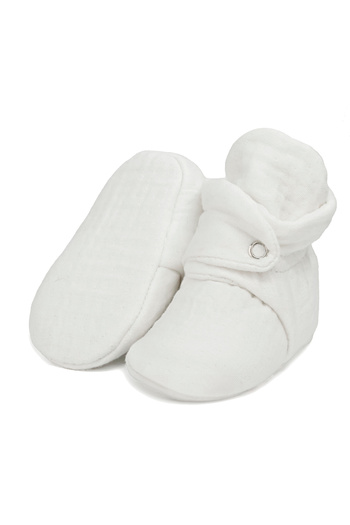 Ella Bonna Organic Cotton Muslin Baby Booties, Newborn Slippers, cream