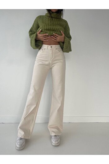 LAMİRAMOOD Beige Palazzo High Waist Lycra Stretchy Full Fit Quality Wide Leg Women Pants