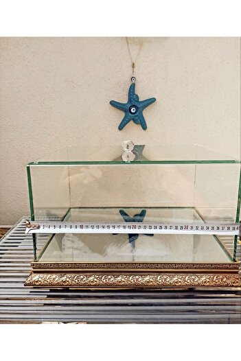 AYZ HOME Cam İşlemeli Çeyiz Kutusu Söz Nişan Gelin Damat Bohça Kutusu Büyük Boy/ 40*30*20