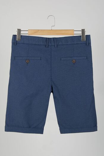 Terapi Men Men's Navy Blue Slim Fit Linen Shorts