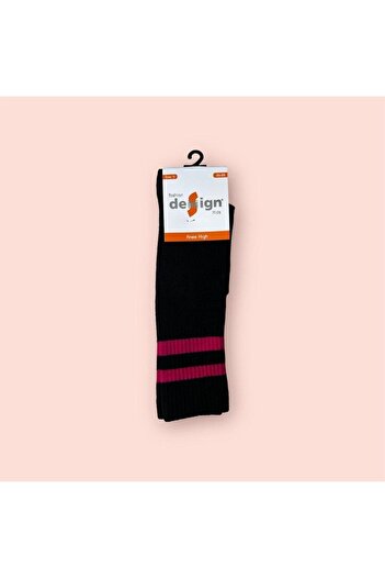 Design Socks Κοριτσίστικες βαμβακερές ριγέ κάλτσες μέχρι το γόνατο