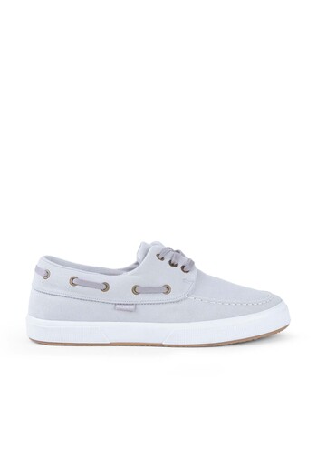 BUCKHEAD Gray White Linen Memory Sole Summer Sneaker