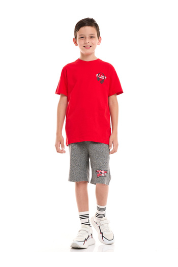 Victor and Jane By Styli Back Graphic Print T-Shirt & Shorts Set