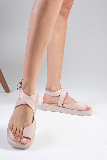 Mio Gusto Belita Genuine Leather Powder Flip Flops Women's Sandals