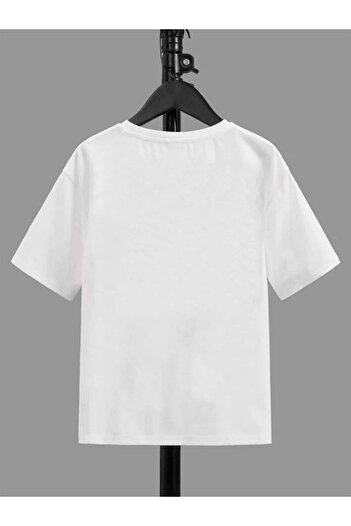 VASK unisex Άνετο βαμβακερό εμπριμέ λευκό παιδικό μπλουζάκι