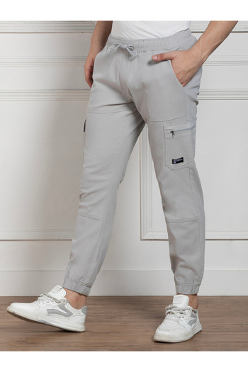 Dennis Lingo By Styli Cotton Lycra Solid Stretchable Regular Fit Cargo Joggers