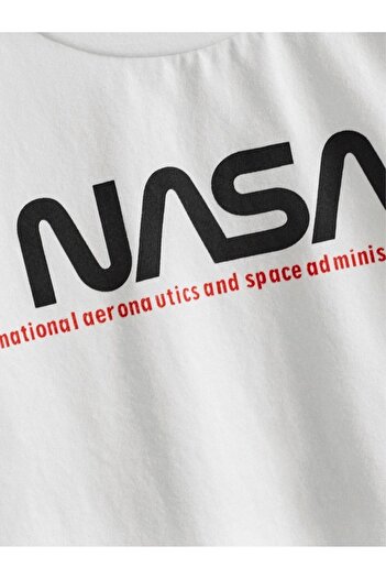 VASK Унісекс, зручний крій, бавовняний, з принтом NASA, дитячий футболка
