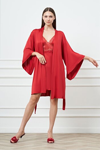 GIONA Bat Sleeve Nightgown and Dressing Gown Set