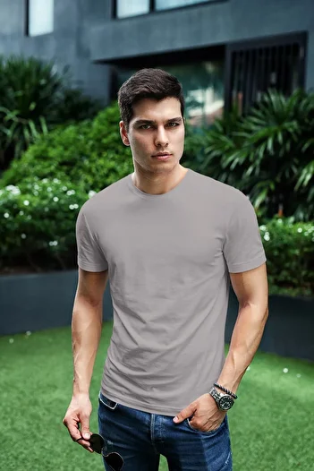 OXVİN Men's Crew Neck T-Shirt - Regular Fit, Cotton Basic T-Shirt (Comfortable Fit)