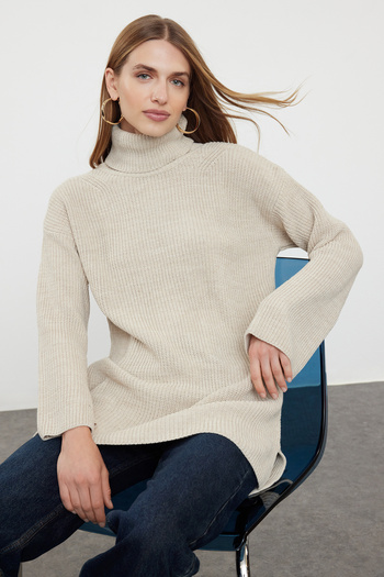 Trendyol Collection Turtleneck Wide Fit Knitwear Sweater - Twoaw25Kz00131