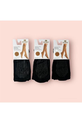 Dore Black Hajj and Umrah Tawaf Socks - Knee-Length Socks 3-Piece, Anti-Slip Bottom