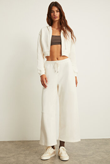 GRIMELANGE Nelly Women's 3 Thread 100% Organic Cotton Ecru Sweatpants