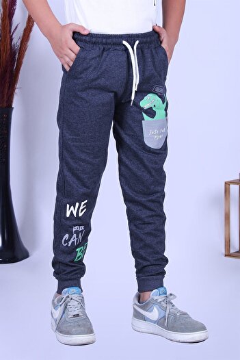 YA KO KİDS Ya-Ko Kids Dinosaur Printed Boys' Sweatpants