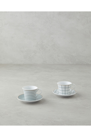 English Home Ashley Porcelain Green Cup Set for 2 People - Brown 4 Piece Set