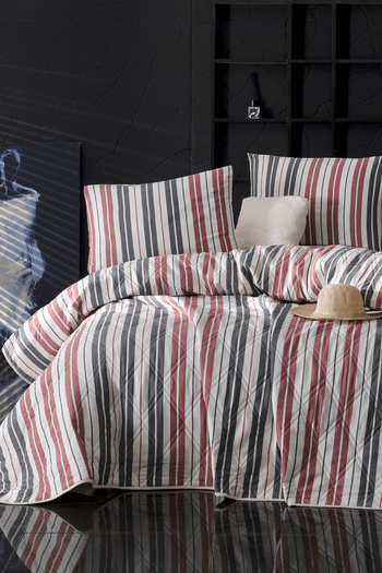 Enlora Home İpliği Boyalı Çok Amaçlı Örtü Çift Kişilik Monako Bordo