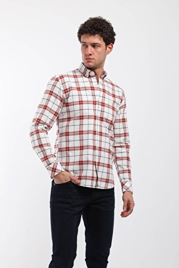 Keep Out Men's Long Sleeve Plaid Shirt Tile