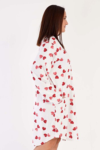VİENETTA Γυναικείο νυχτικό με μακρύ μανίκι Plus Size 
 , 304009